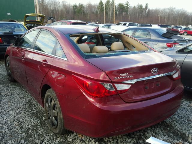 5NPEB4AC4BH294444 - 2011 HYUNDAI SONATA GLS MAROON photo 3