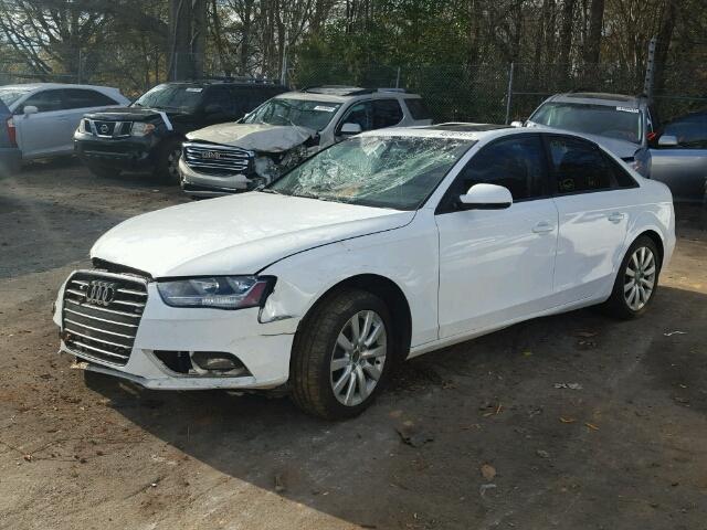 WAUBFAFL5EN001487 - 2014 AUDI A4 PREMIUM WHITE photo 2