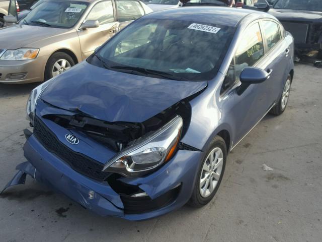 KNADM4A38G6692034 - 2016 KIA RIO LX BLUE photo 2