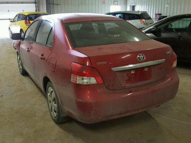 JTDBT923X81296145 - 2008 TOYOTA YARIS RED photo 3