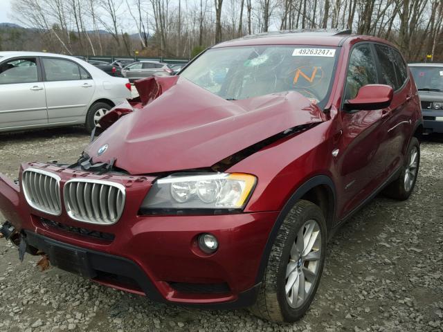 5UXWX9C57D0A23638 - 2013 BMW X3 XDRIVE2 MAROON photo 2