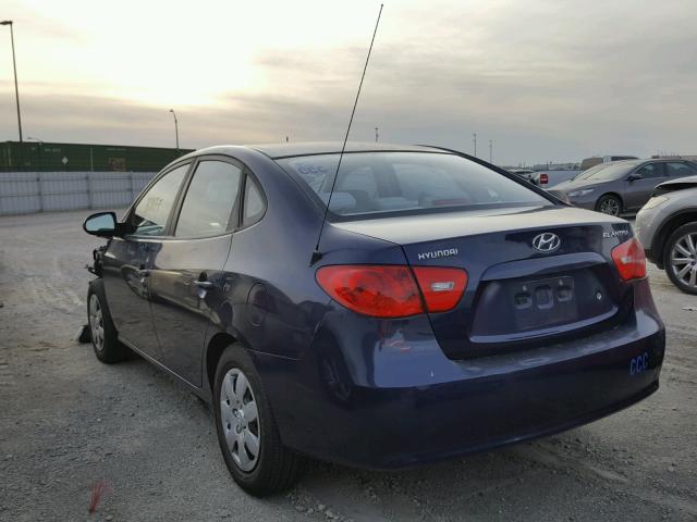 KMHDU46DX7U115386 - 2007 HYUNDAI ELANTRA GL BLUE photo 3