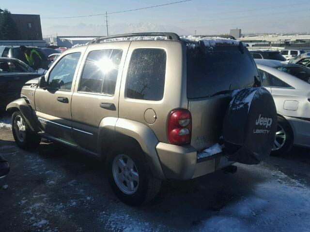 1J4GL48K36W294464 - 2006 JEEP LIBERTY SP TAN photo 3