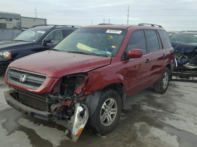 2HKYF18513H614618 - 2003 HONDA PILOT EXL RED photo 2