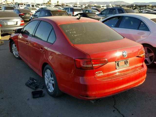 3VW2K7AJ4FM246216 - 2015 VOLKSWAGEN JETTA BASE RED photo 3