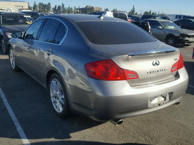 JNKBV61E98M203821 - 2008 INFINITI G35 GRAY photo 3