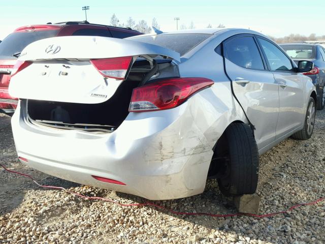 KMHDH4AE0DU565273 - 2013 HYUNDAI ELANTRA GL SILVER photo 4