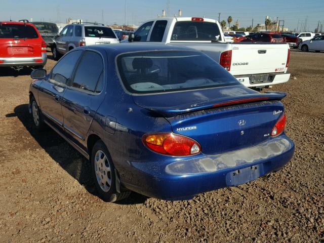 KMHJF35F2YU048133 - 2000 HYUNDAI ELANTRA GL BLUE photo 3