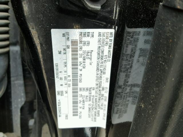 1FAHP3N29CL337317 - 2012 FORD FOCUS BLACK photo 10