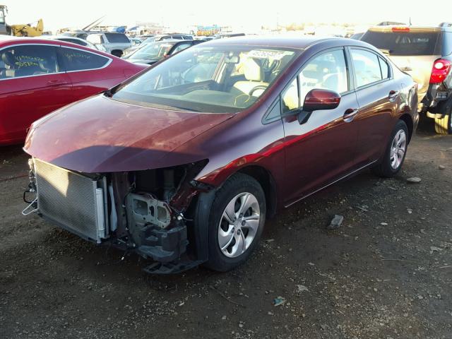 19XFB2F52FE096006 - 2015 HONDA CIVIC LX RED photo 2