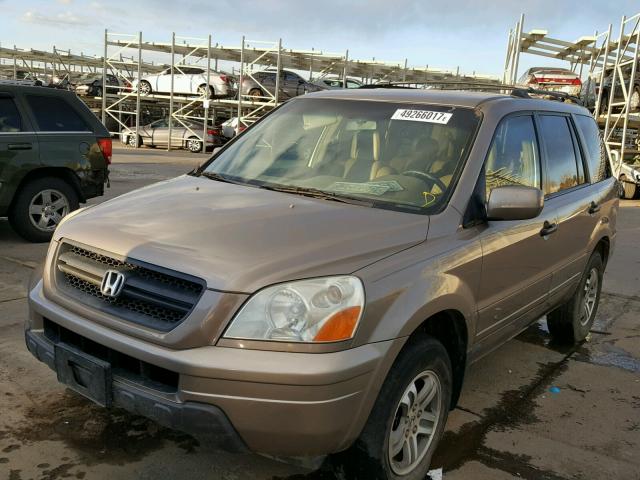 2HKYF18554H592110 - 2004 HONDA PILOT EXL GOLD photo 2