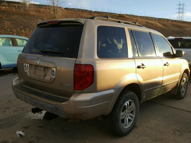 2HKYF18554H592110 - 2004 HONDA PILOT EXL GOLD photo 4