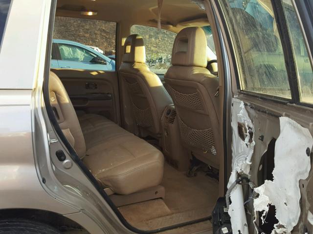 2HKYF18554H592110 - 2004 HONDA PILOT EXL GOLD photo 6