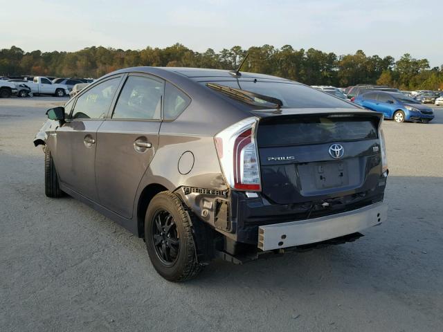 JTDKN3DU4D1697178 - 2013 TOYOTA PRIUS GRAY photo 3