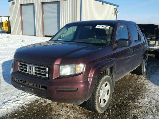 2HJYK16258H538210 - 2008 HONDA RIDGELINE BURGUNDY photo 2