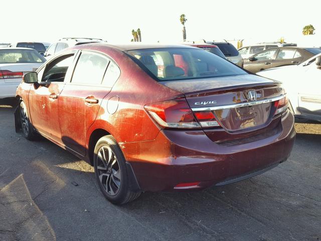 2HGFB2F86FH555263 - 2015 HONDA CIVIC EX RED photo 3