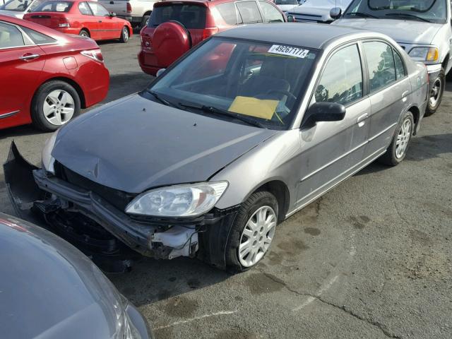 2HGES16595H528391 - 2005 HONDA CIVIC LX SILVER photo 2