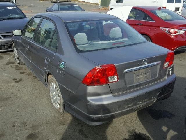 2HGES16595H528391 - 2005 HONDA CIVIC LX SILVER photo 3