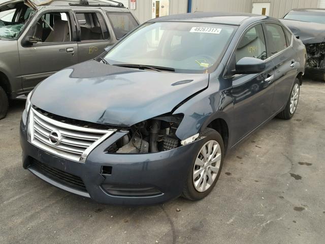 3N1AB7AP1FY273999 - 2015 NISSAN SENTRA S BLUE photo 2