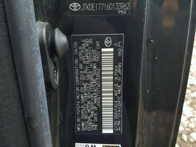 JTKDE177160133962 - 2006 TOYOTA SCION TC 石墨色 照片 10