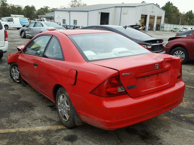 1HGEM215X1L014554 - 2001 HONDA CIVIC LX RED photo 3