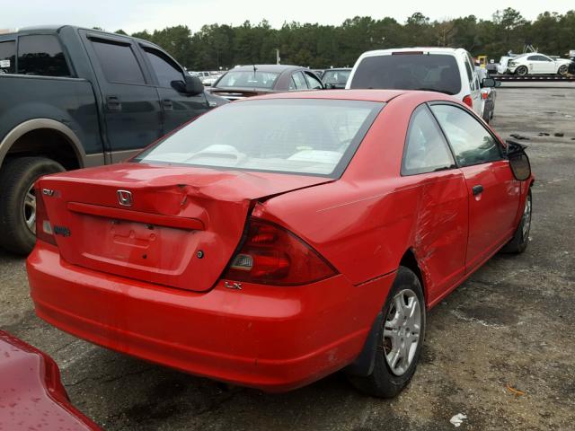 1HGEM215X1L014554 - 2001 HONDA CIVIC LX RED photo 4