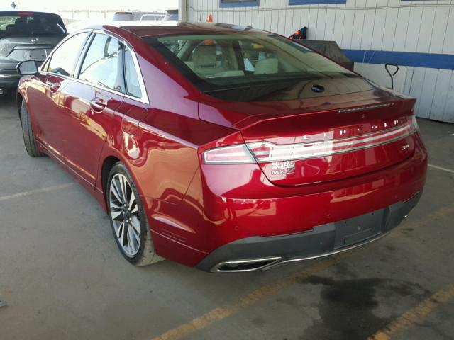 3LN6L5E9XHR618035 - 2017 LINCOLN MKZ RESERV RED photo 3