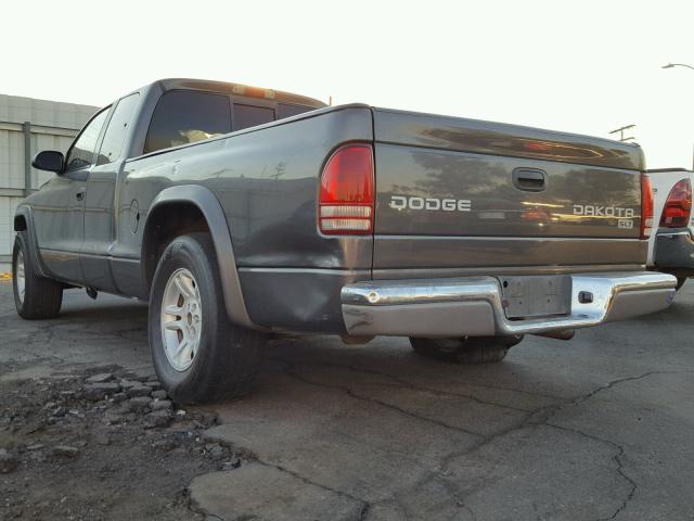 1D7HL42X73S355239 - 2003 DODGE DAKOTA SLT GRAY photo 3