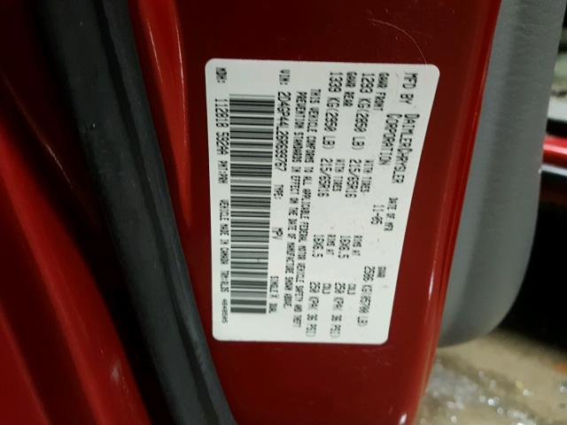 2D4GP44L26R699767 - 2006 DODGE GRAND CARA RED photo 10