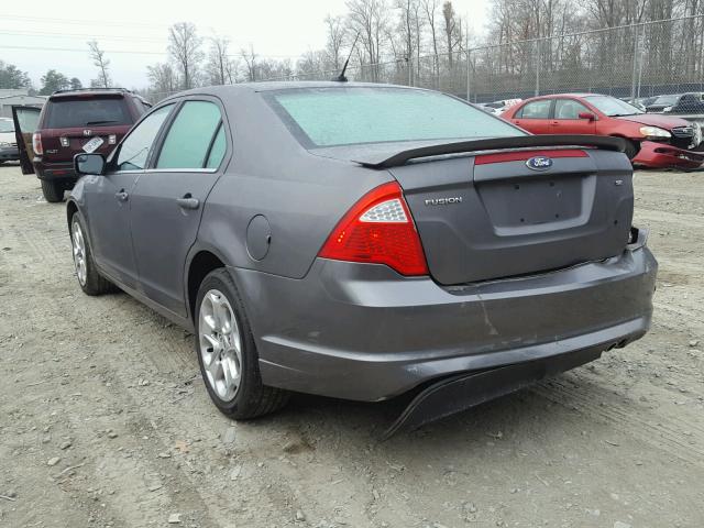 3FAHP0HA4BR216888 - 2011 FORD FUSION SE GRAY photo 3