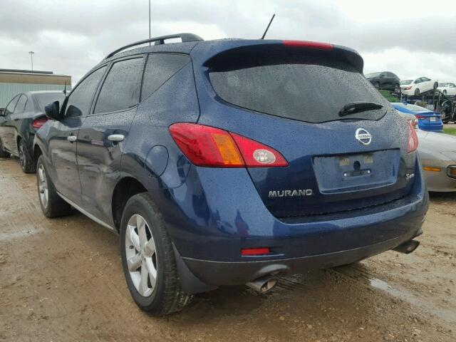 JN8AZ18W89W142295 - 2009 NISSAN MURANO S BLUE photo 3