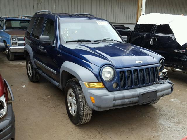 1J4GK48K65W524676 - 2005 JEEP LIBERTY SP BLUE photo 1