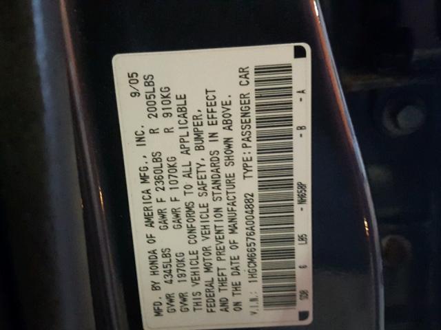 1HGCM66576A004882 - 2006 HONDA ACCORD EX BLUE photo 7