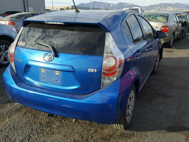 JTDKDTB35E1559096 - 2014 TOYOTA PRIUS C BLUE photo 4