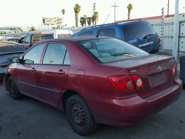 1NXBR32E85Z396330 - 2005 TOYOTA COROLLA CE RED photo 3