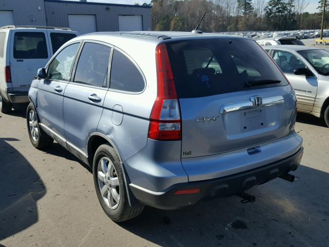 5J6RE38729L024690 - 2009 HONDA CR-V EXL BLUE photo 3