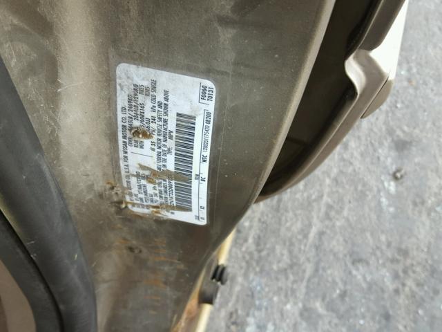 4N2ZN16T32D809128 - 2002 NISSAN QUEST SE TAN photo 10