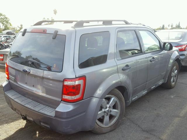 1FMCU03148KB15332 - 2008 FORD ESCAPE XLT GRAY photo 4