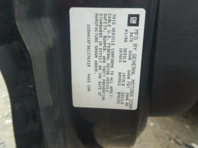 1G8AW15F36Z176318 - 2006 SATURN ION LEVEL BLACK photo 10