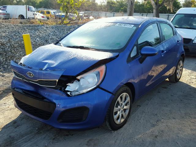 KNADN5A30C6069097 - 2012 KIA RIO EX BLUE photo 2