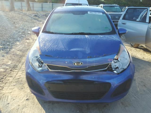 KNADN5A30C6069097 - 2012 KIA RIO EX BLUE photo 9