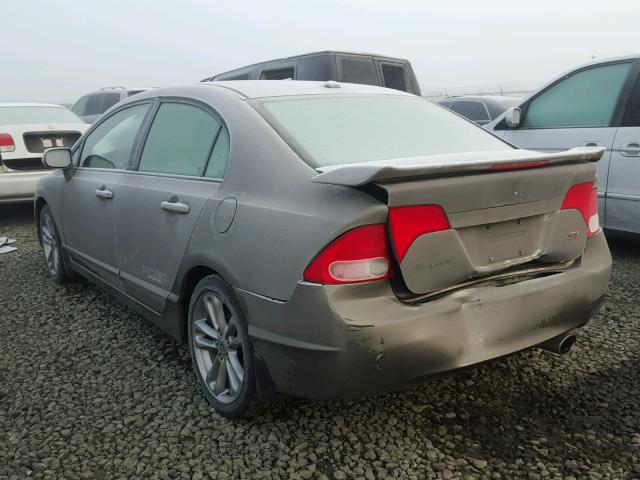 2HGFA55598H708393 - 2008 HONDA CIVIC SI GRAY photo 3