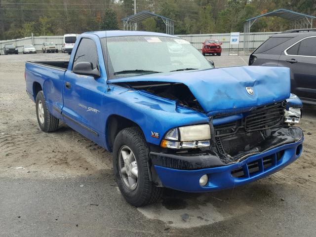 1B7FL26X0WS634228 - 1998 DODGE DAKOTA BLUE photo 1