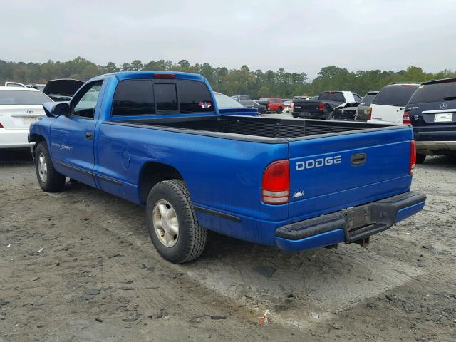 1B7FL26X0WS634228 - 1998 DODGE DAKOTA BLUE photo 3