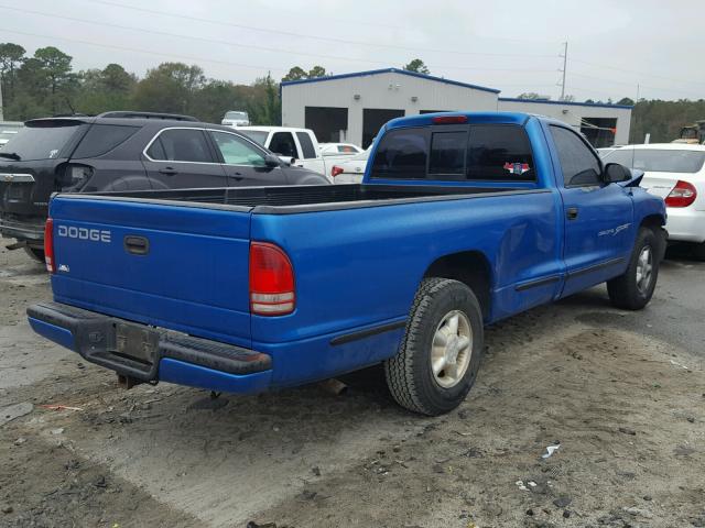 1B7FL26X0WS634228 - 1998 DODGE DAKOTA BLUE photo 4