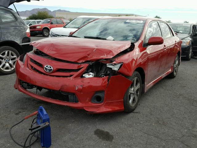 2T1BU4EE1BC606277 - 2011 TOYOTA COROLLA BA RED photo 2