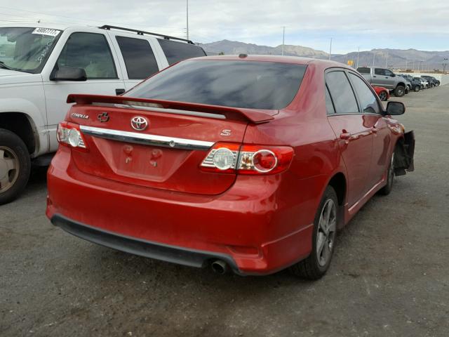 2T1BU4EE1BC606277 - 2011 TOYOTA COROLLA BA RED photo 4