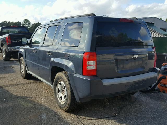 1J8FT28W78D633422 - 2008 JEEP PATRIOT SP BLUE photo 3