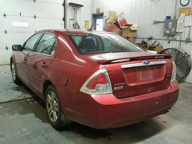 3FAHP08Z69R185952 - 2009 FORD FUSION SEL RED photo 3