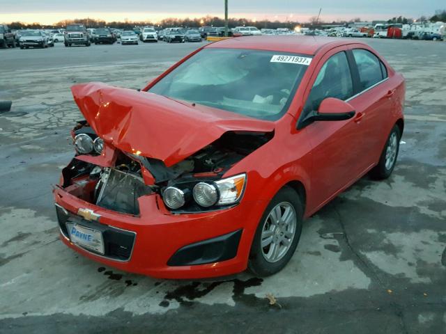 1G1JC5SH1F4112036 - 2015 CHEVROLET SONIC LT RED photo 2